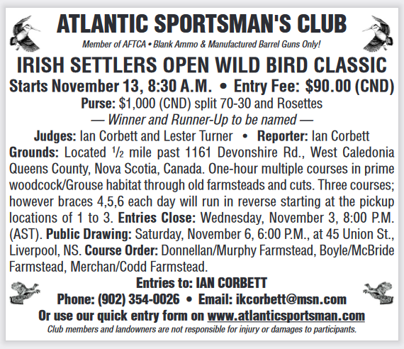 Irish Settlers Open Wild Bird Classic Ad